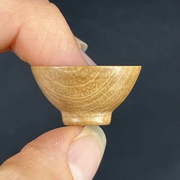 Dollhouse Miniature Artist M Hunt Black Maire Wood Bowl New Zealand Signed - Picture 4 of 7